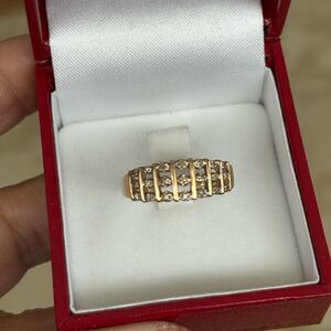 10K Gold Chanel Set 21 Diamond Band Ring